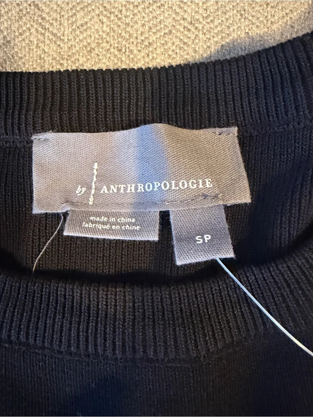 Anthropologie Black Knit Bodice with White Puff Sleeves Brand New with tags